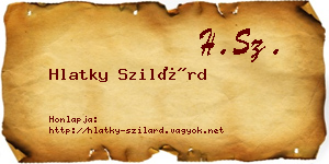 Hlatky Szilárd névjegykártya